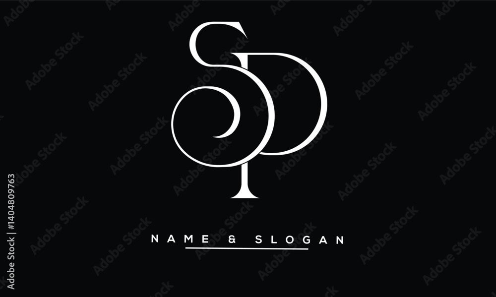 SP, PS Abstract Letters Logo Monoghram