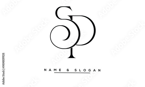 SP, PS Abstract Letters Logo Monoghram