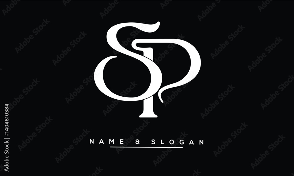 SP, PS Abstract Letters Logo Monoghram