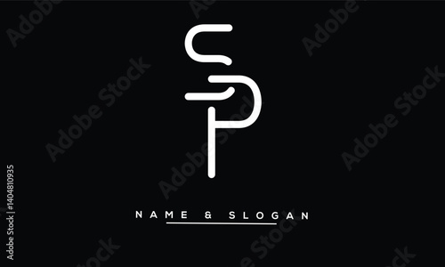 Obraz na płótnie SP, PS Abstract Letters Logo Monoghram w salonie