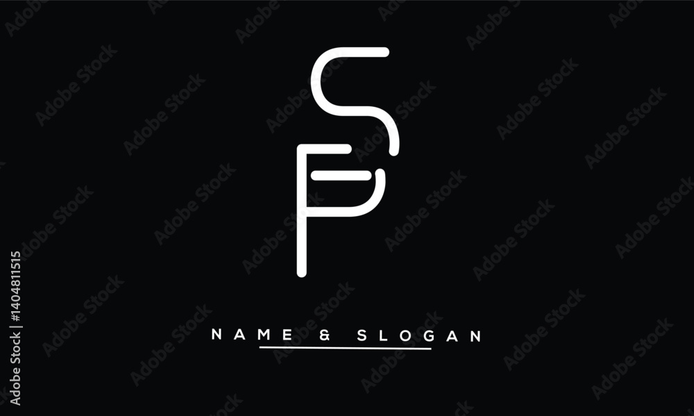 SP, PS Abstract Letters Logo Monoghram