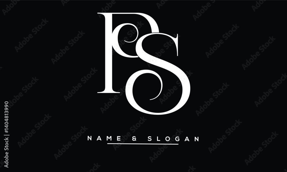 SP, PS Abstract Letters Logo Monoghram