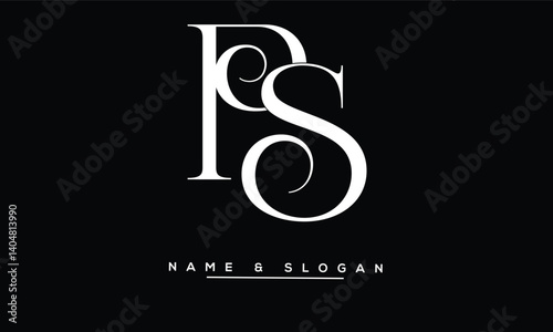SP, PS Abstract Letters Logo Monoghram