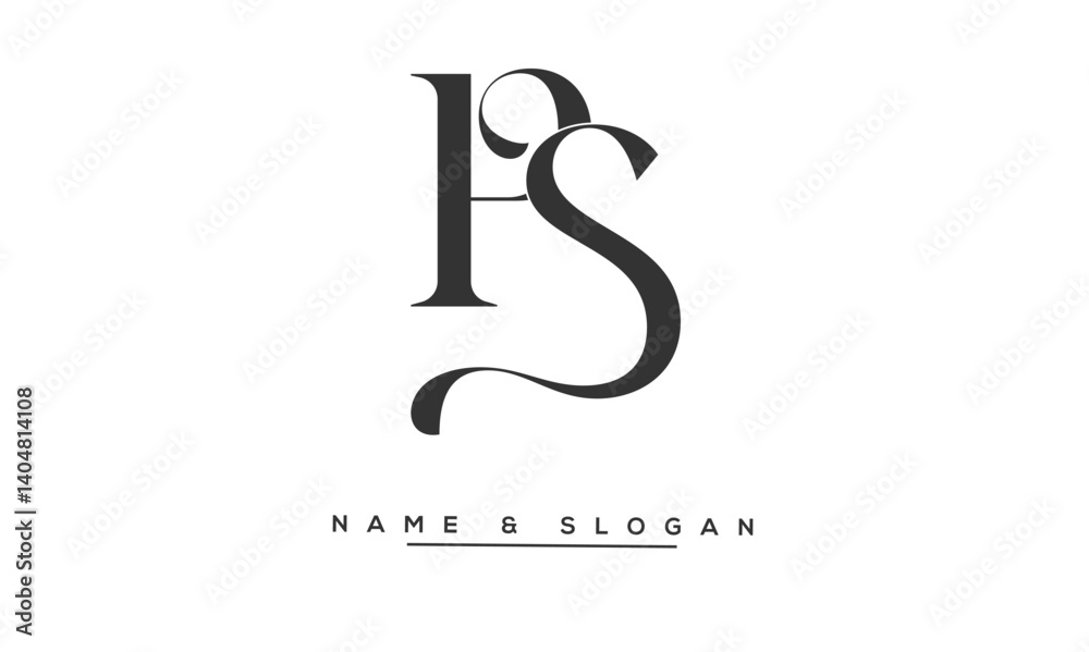 SP, PS Abstract Letters Logo Monoghram