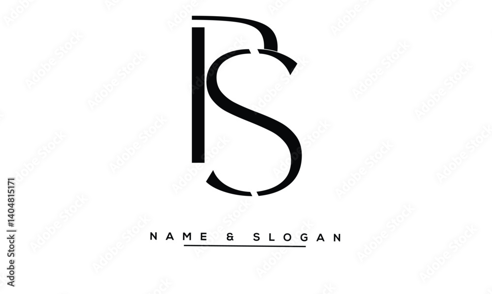 SP, PS Abstract Letters Logo Monoghram