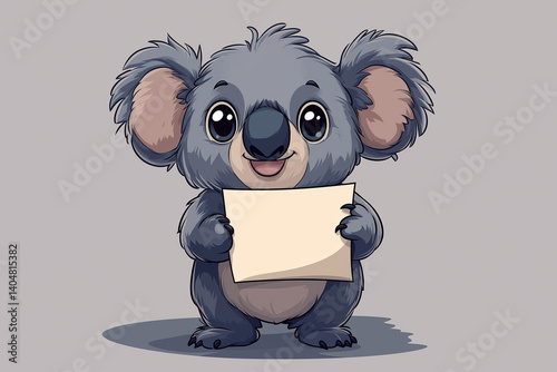 Koala with Contract, Legal Mascot Logo