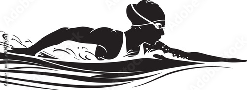 Swimmer Silhouette Vector Bundle