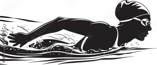 Swimmer Silhouette Vector Bundle