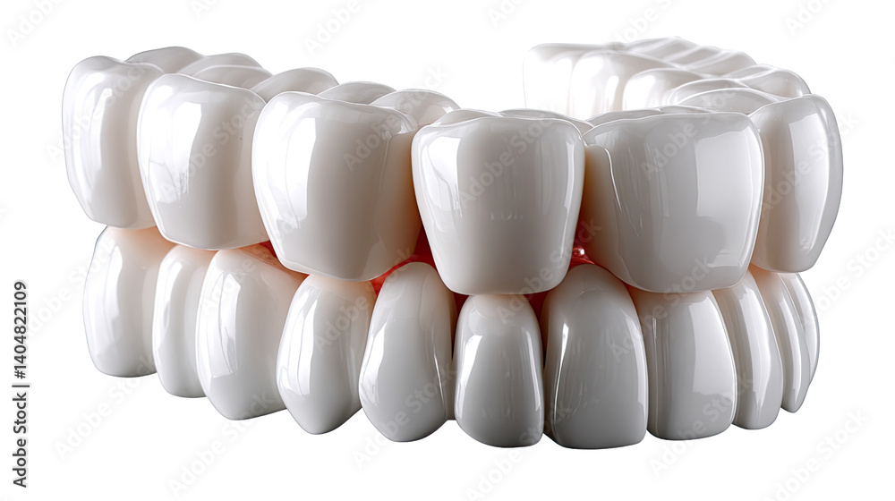 Dental Perfection: A close-up view showcases a pristine set of teeth, reflecting the artistry of dental health and highlighting the beauty of a healthy smile. Dental Perfection: A close-up view showcases a pristine set of teeth, reflecting the artistry of dental health and highlighting the beauty of a healthy smile.