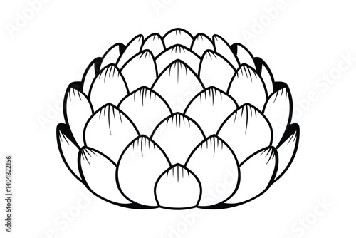 Artichoke Vegetable Isolated Vector Illustration Culinary Ingredient Graphic Element Black Outline Food Symbol Healthy Eating Minimalist Line Art