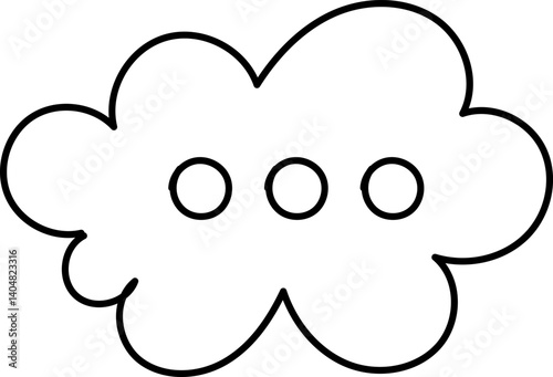Chat Message Line Icon Set. Speech Bubble, Dialogue, chatting box, message box Talk chat thin conversation dialog symbols. Balloon doodle style of thinking sign symbol. Voice message comic cloud.