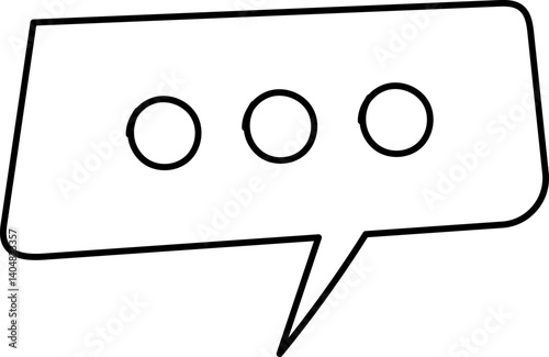Chat Message Line Icon Set. Speech Bubble, Dialogue, chatting box, message box Talk chat thin conversation dialog symbols. Balloon doodle style of thinking sign symbol. Voice message comic cloud.