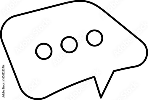 Chat Message Line Icon Set. Speech Bubble, Dialogue, chatting box, message box Talk chat thin conversation dialog symbols. Balloon doodle style of thinking sign symbol. Voice message comic cloud.