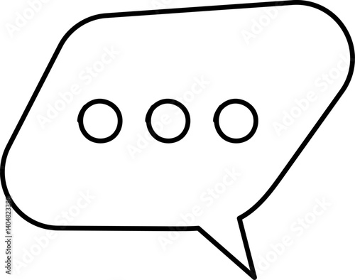 Chat Message Line Icon Set. Speech Bubble, Dialogue, chatting box, message box Talk chat thin conversation dialog symbols. Balloon doodle style of thinking sign symbol. Voice message comic cloud.