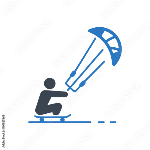 Skateboarder with Parachute Icon