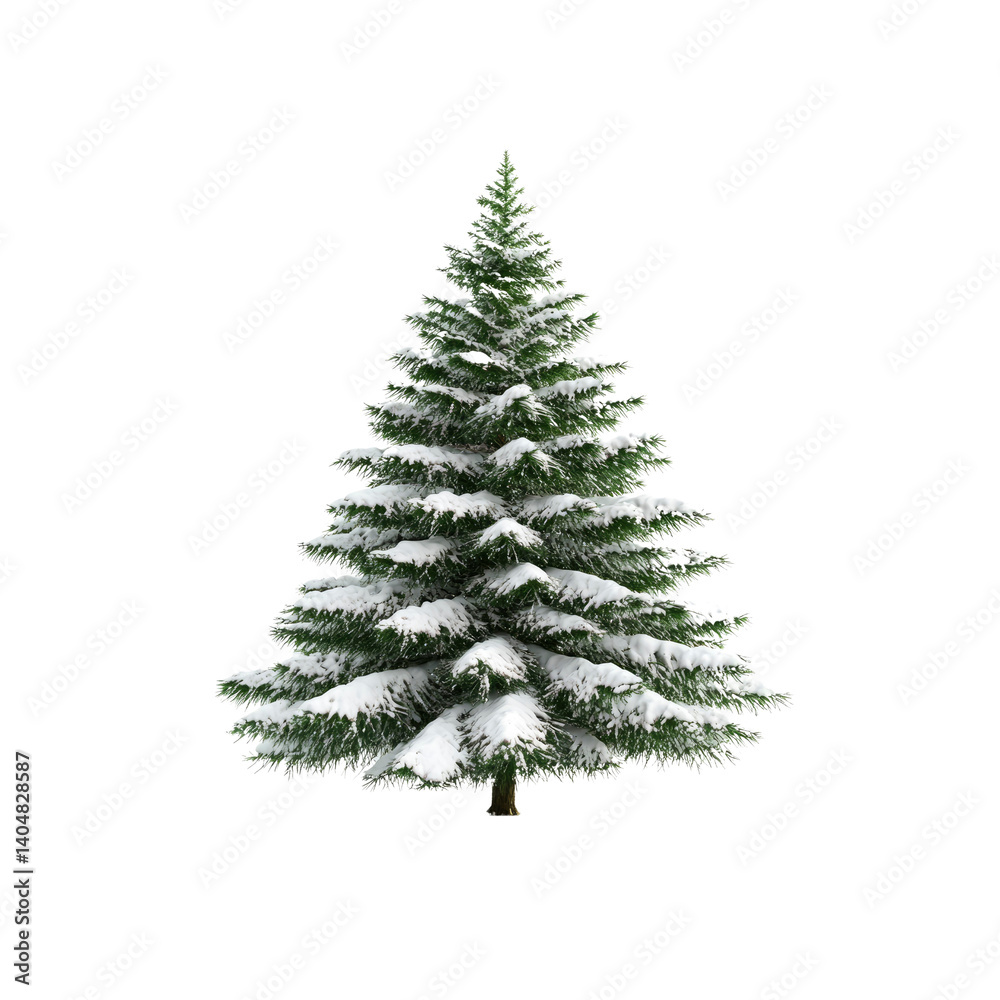Snow-Covered Evergreen Tree Isolated onTransparent background Snow-Covered Evergreen Tree Isolated onTransparent background