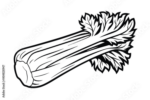 Black And White Celery Stick Illustration For Design Elements And Healthy Eating Concepts Simple Vegetable Outline