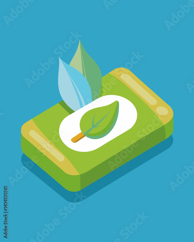 A set of biodegradable cleaning wipes free of harsh chemicals and easy on the environment.. Vector illustration