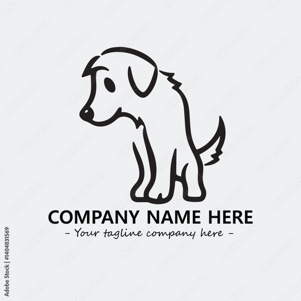 Obraz premium Dog illustration black and white for logo company vector image
