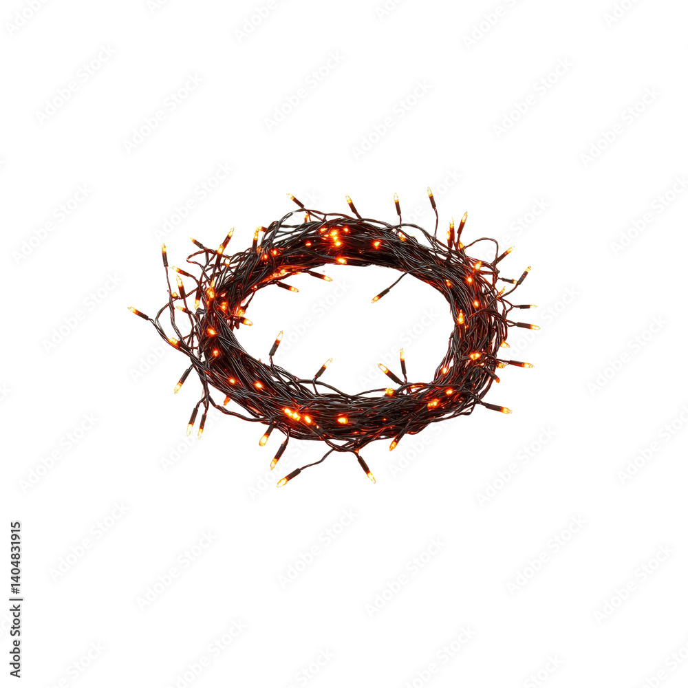 Obraz premium Warm White LED String Lights in Circular Shape, Festive Decoration