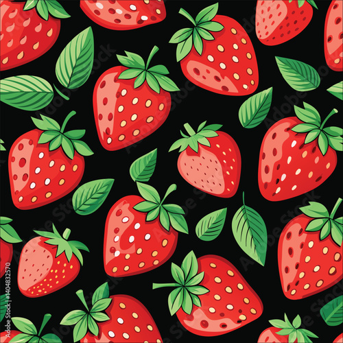 seamless pattern with strawberries