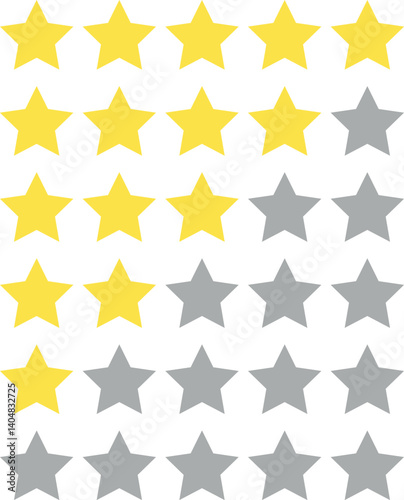 Five stars icon Vector golden gradient: Customers rate the product with five stars, flat icon for apps and websites. Set of different ratings. Vector illustration EPS 10.	
