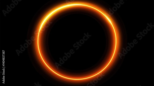 A ring of bright orange light against a black background.