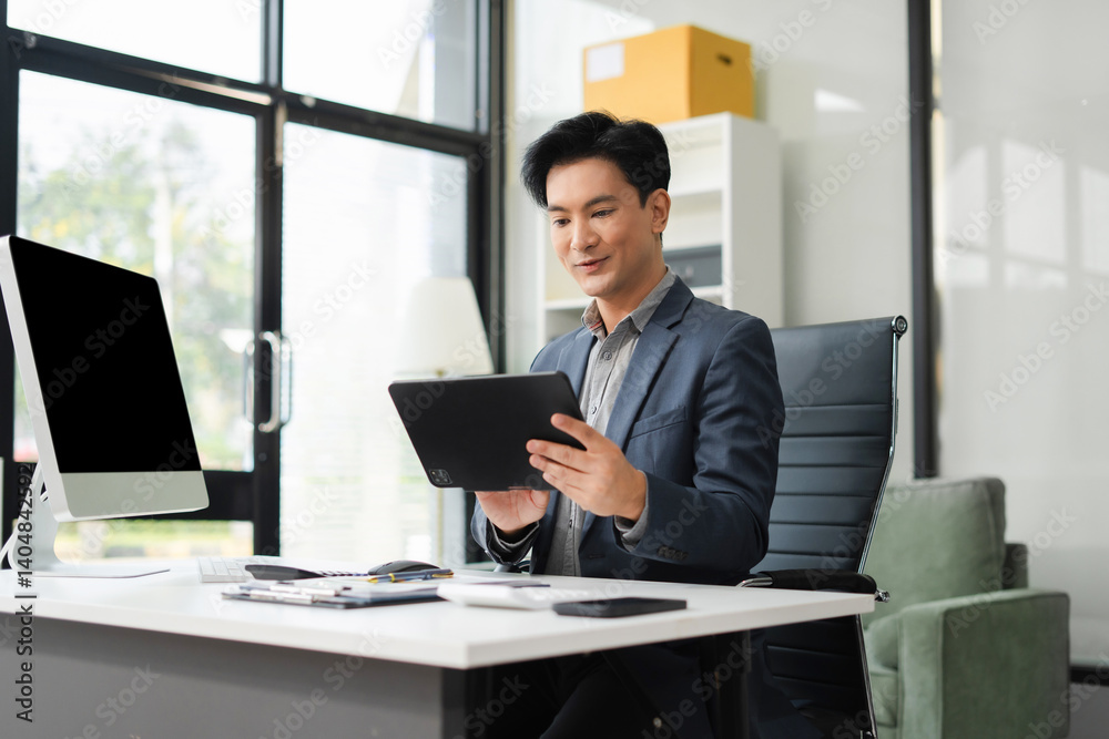 Email notification concept, Male use smartphone and laptop receive message alert in the mailbox. Email notification concept, Male use smartphone and laptop receive message alert in the mailbox.