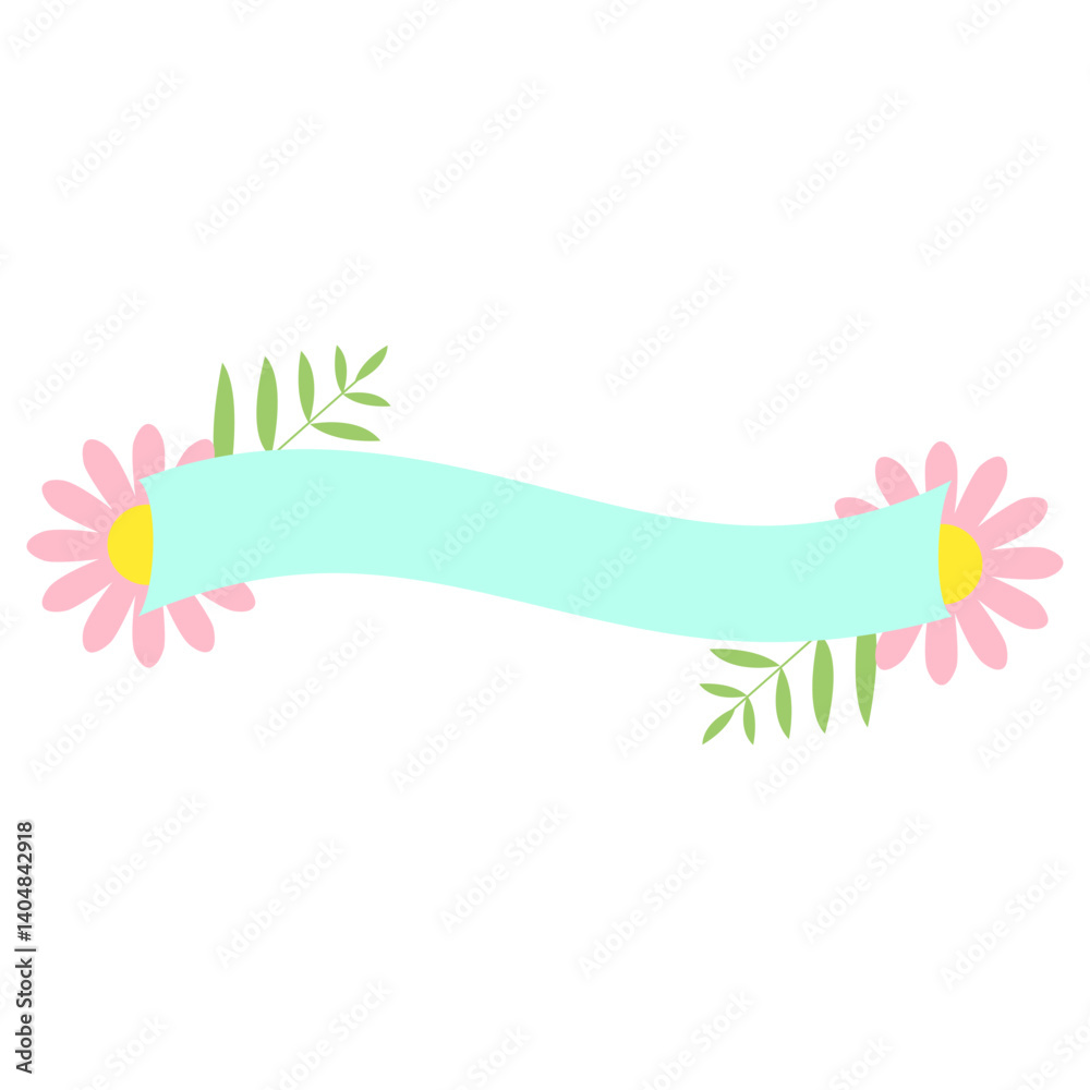 Fototapeta premium Flower Ribbon Banner