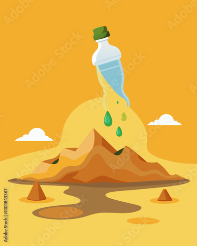 The onceglistening sands are now buried under layers of plastic waste a reminder of our failure to protect the environment.. Vector illustration
