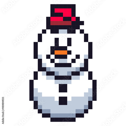 雪だるまのピクセルアート