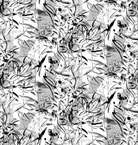 Seamless background with branches of climbing roses. Floral pattern for wallpaper, fabric, gift wrap, digital paper, fills, etc.