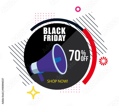 Black Friday Sales Promotion, stickers, clip art images, social media share, poster185.ai