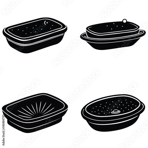Soap Dish Vector Silhouetted Bundle Set Collection
