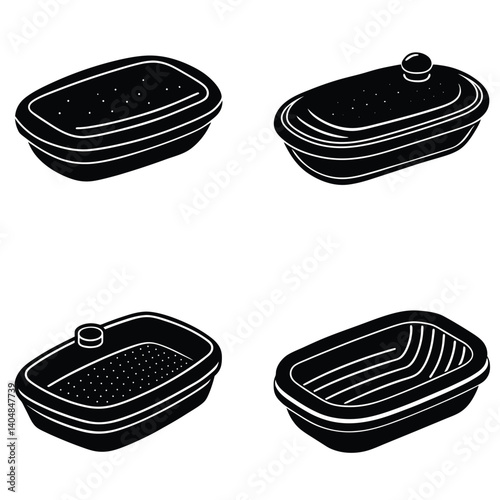 Soap Dish Vector Silhouetted Bundle Set Collection