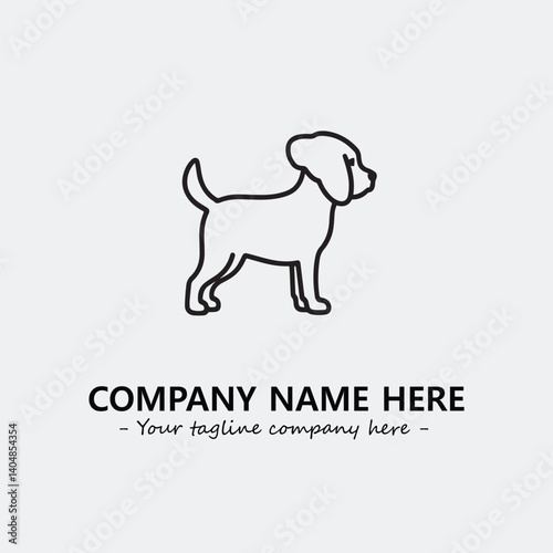 Dog illustration black and white for logo company vector image
