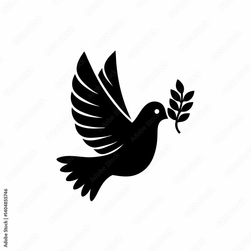 Obraz premium creative details Peace Dove Icon Vector Illustration
