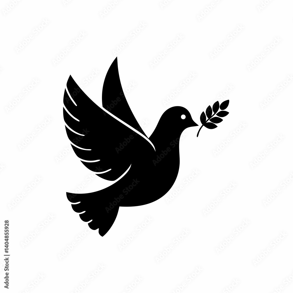 Obraz premium creative details Peace Dove Icon Vector Illustration