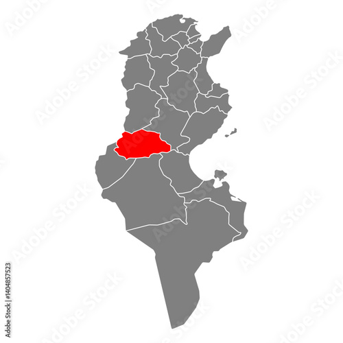 Gafsa of Tunisia Governorates map shape, travel web flat icon vector illustration .