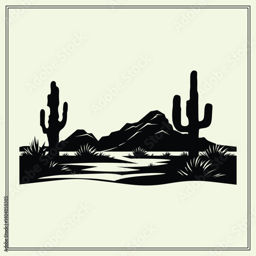 vector illustration of a desert landscape