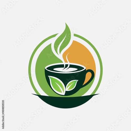 tea logo design vector 