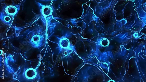 Abstract swirling blue patterns