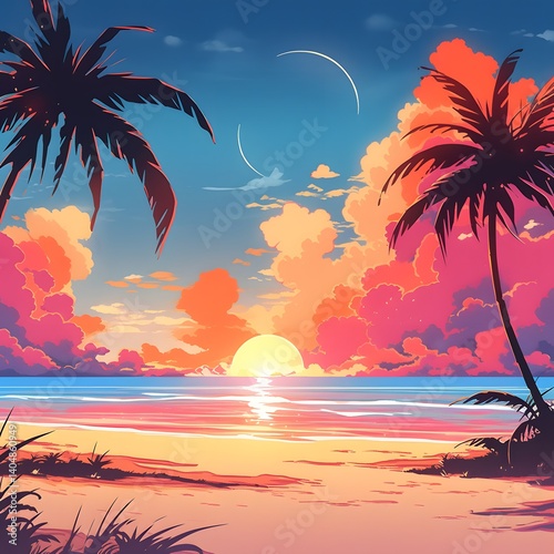 A peaceful beachside view