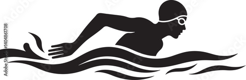 Swimming Athlete Silhouette Bundle