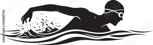 Swimming Athlete Silhouette Bundle