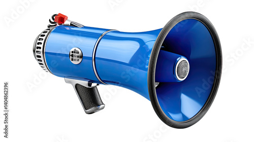 Megaphone Clarity: A striking blue megaphone, a symbol of communication and amplification, stands ready to project a message with precision and power. 