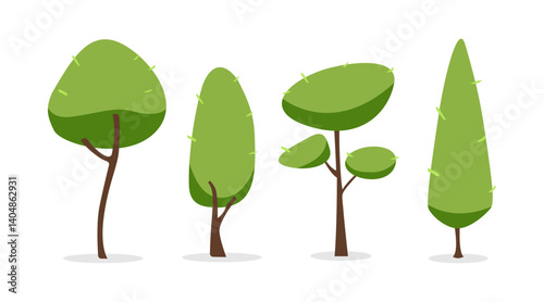 Set Tree Flat Vector Design Pack