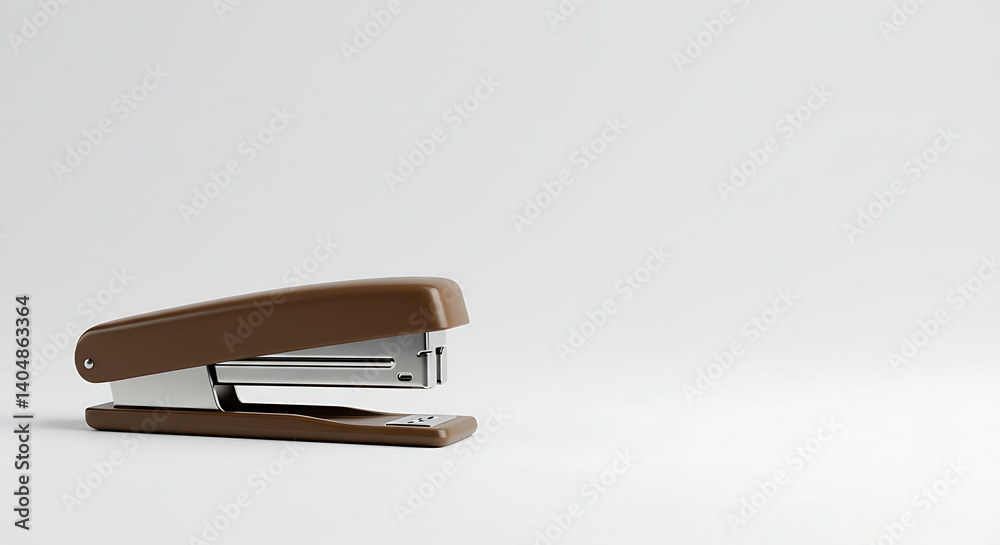 Brown Stapler: Minimalist 3D Render, Soft Lighting AI Generated Brown Stapler: Minimalist 3D Render, Soft Lighting AI Generated