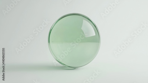 A green sphere with a reflective surface.