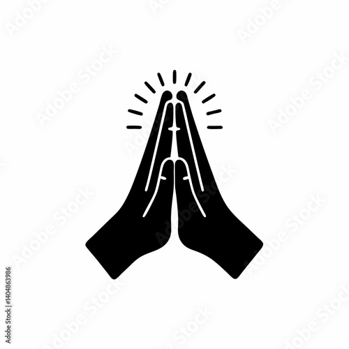creative details Prayer Hands Icon Vector Illustration